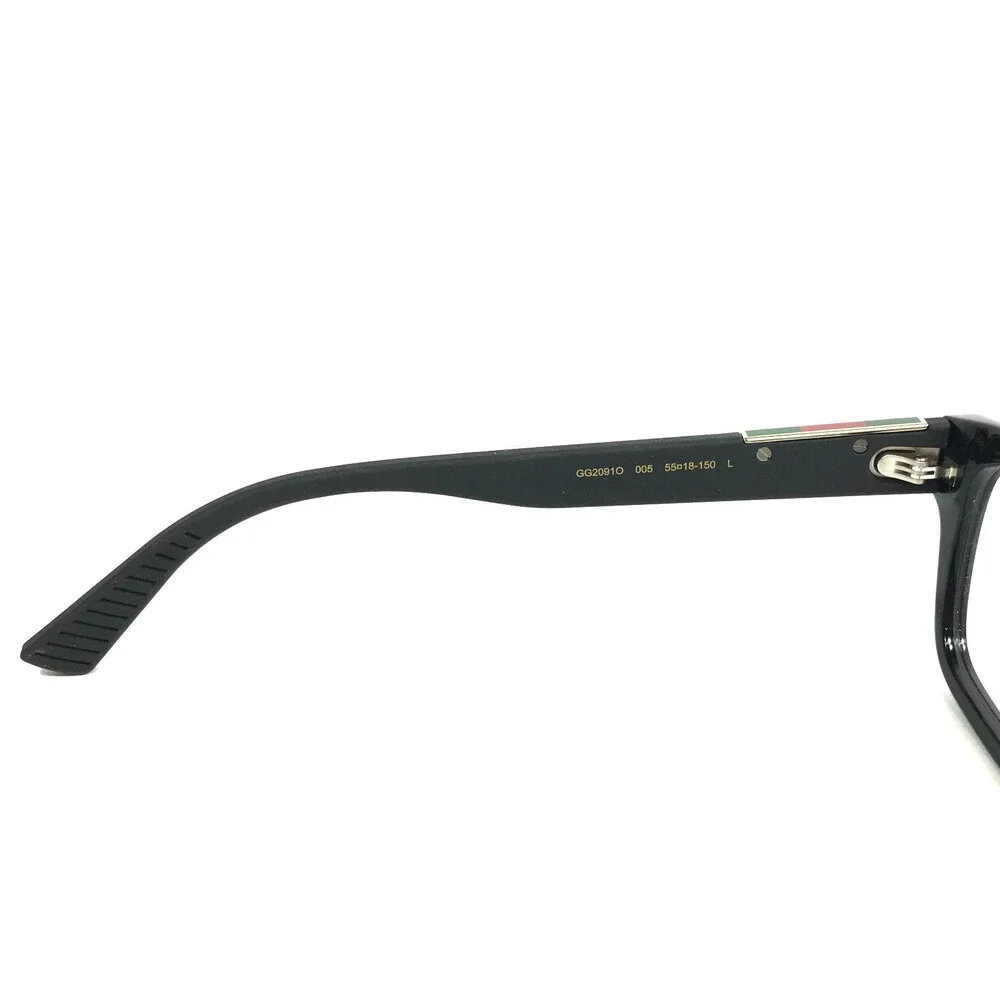 Gucci Eyeglasses Frames GG2091O 005 Shiny Black Rectangle Full Rim 55-18-150